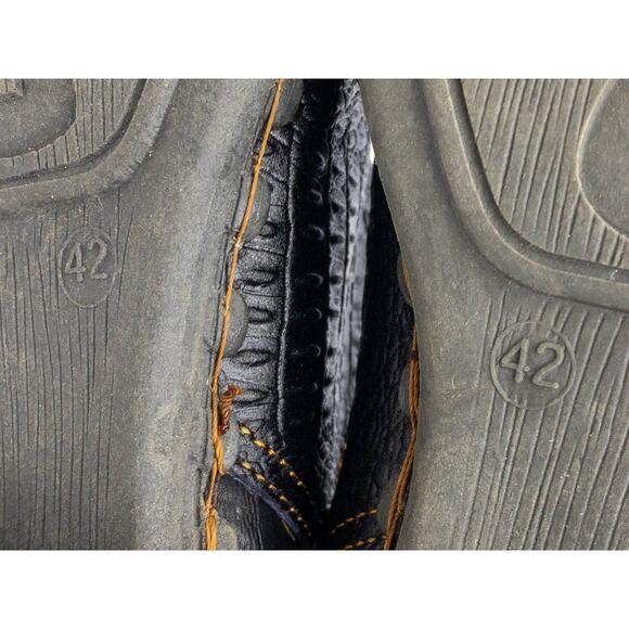 TMA EYES Black Croc Embossed Leather Winter Combat Boots 9.5 Women's - Picture 8 of 13